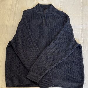 Tasso Elba Men's Navy Zip-Up Sweater